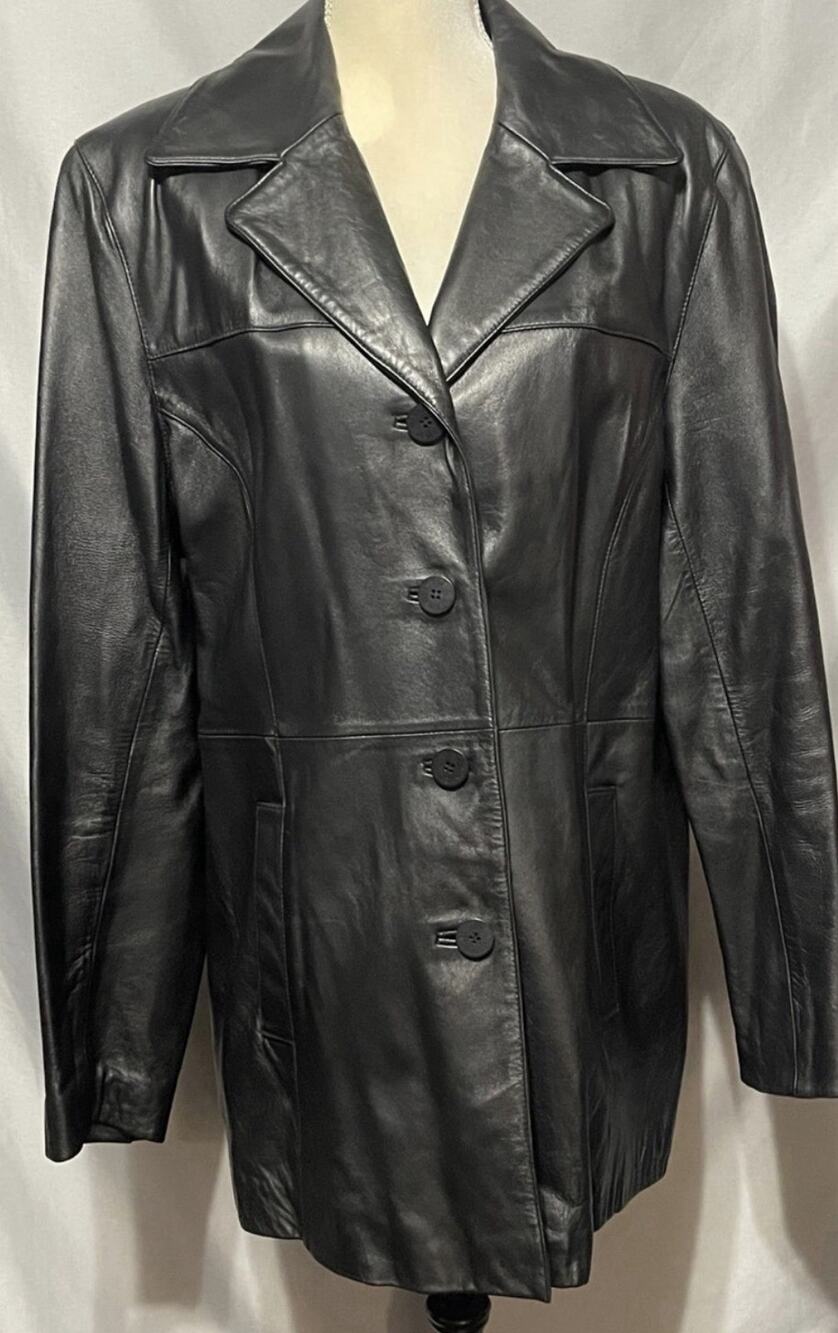 Vintage Women’s Nine West Leather Jacket Black Size 2X
